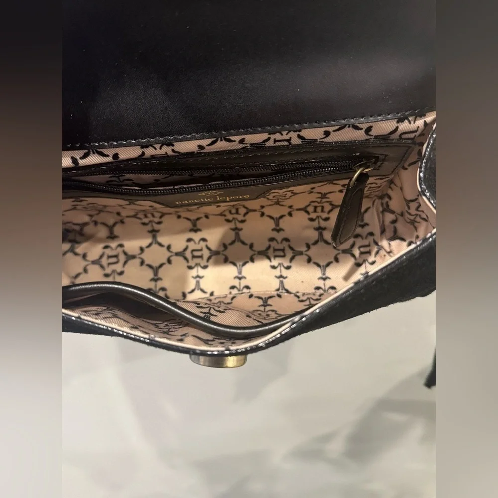 Nanette Lepore Collette Crossbody Black Suede W/Tassles Used Great condi…